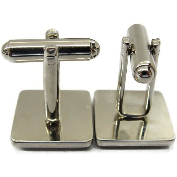 Chaps MOP Silver Tone Cufflinks Wedding Tux - Picture 12 of 16